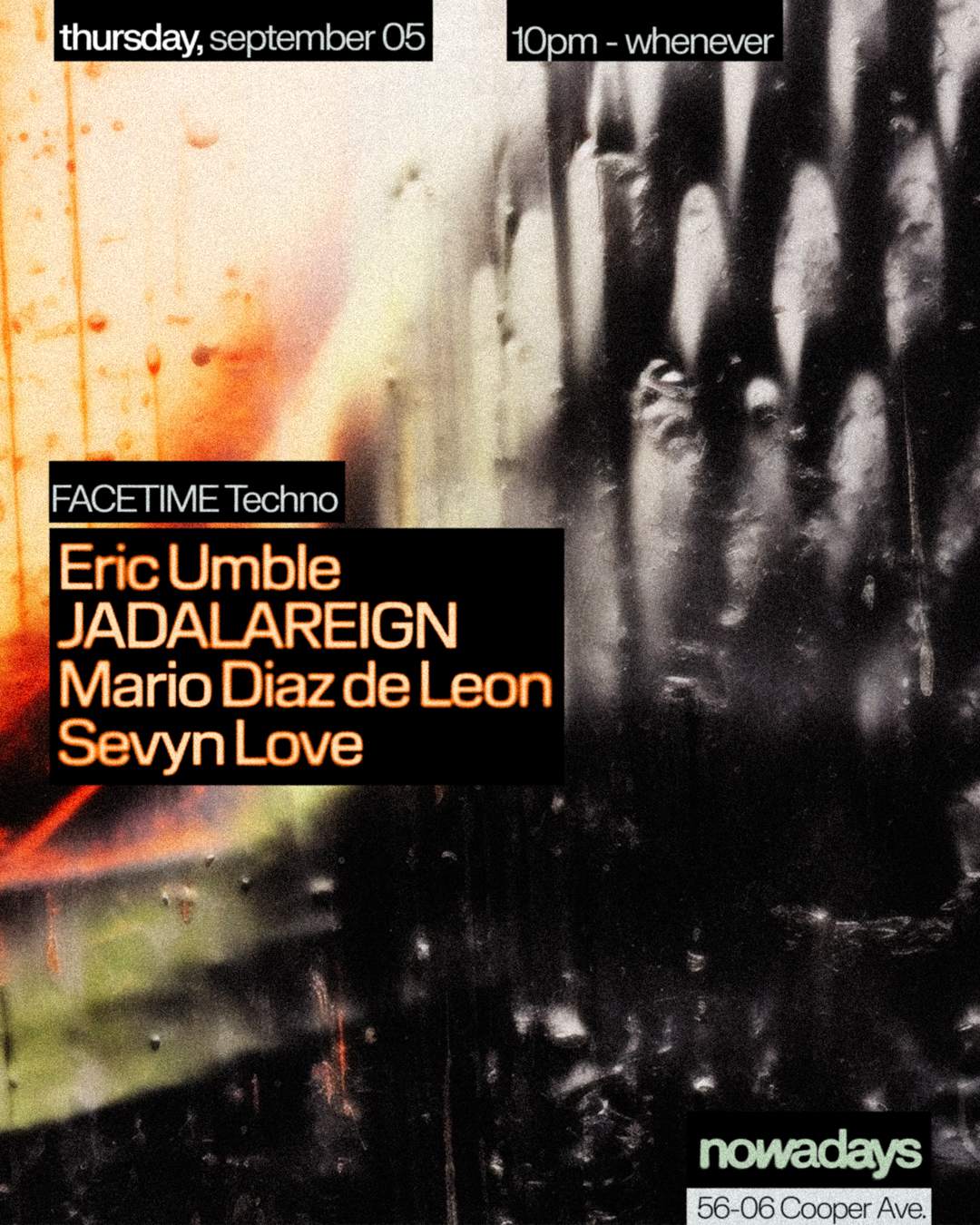 FACETIME Techno: Eric Umble, JADALAREIGN, Mario Diaz de Leon