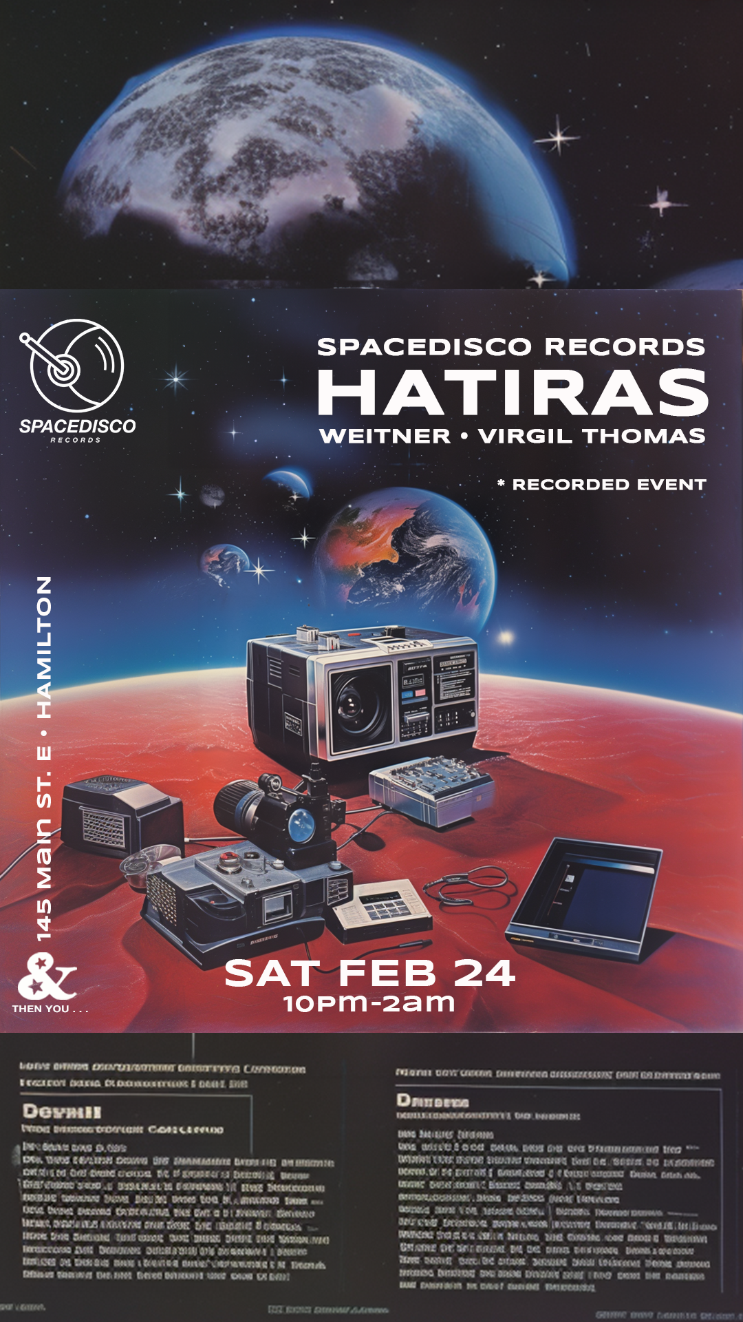 Hatiras + Spacedisco Records filmed event at &ThenYou + Weitner, Virgil Thomas - フライヤー表