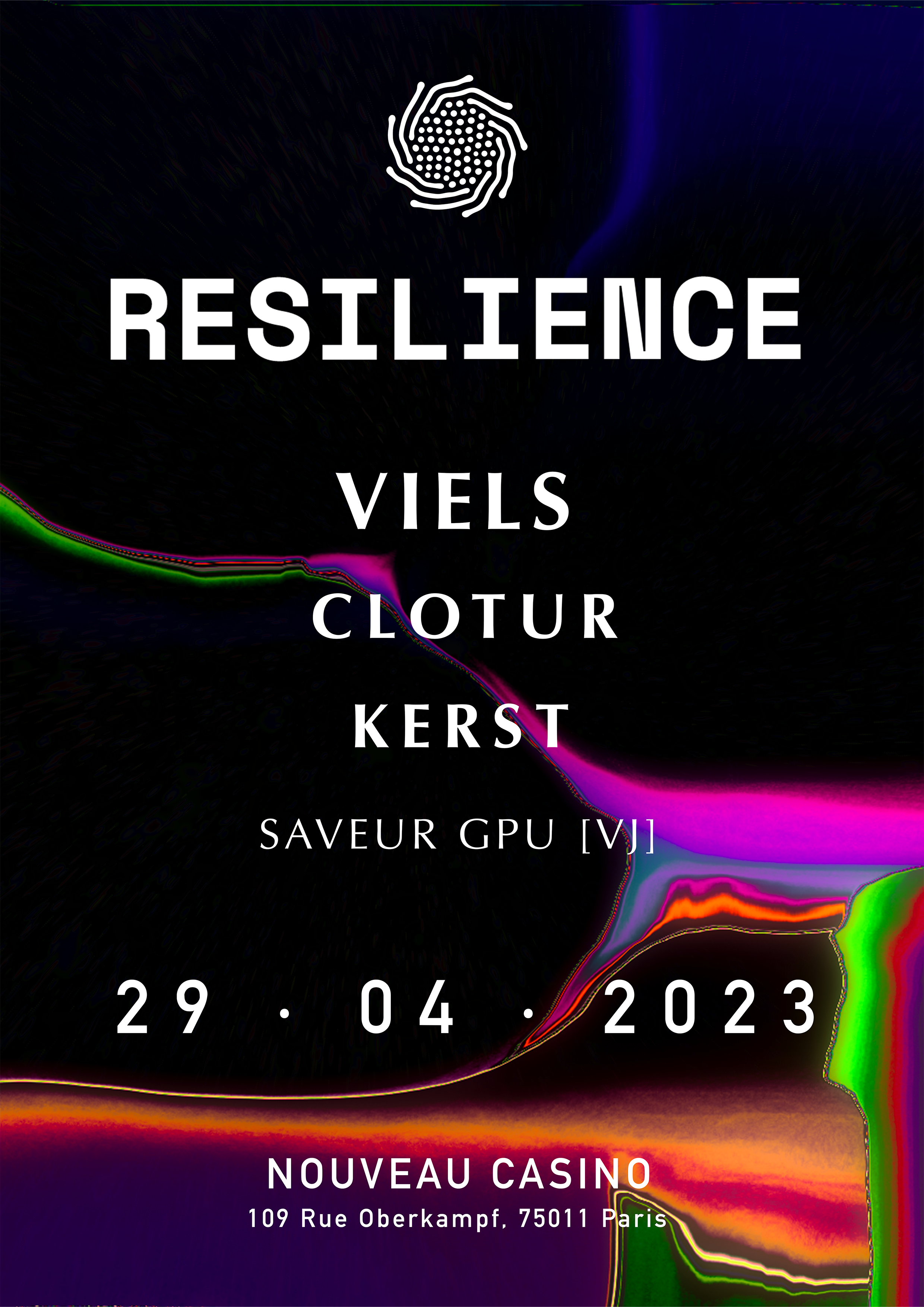 RESILIENCE: Viels, Clotur, Kerst - フライヤー裏