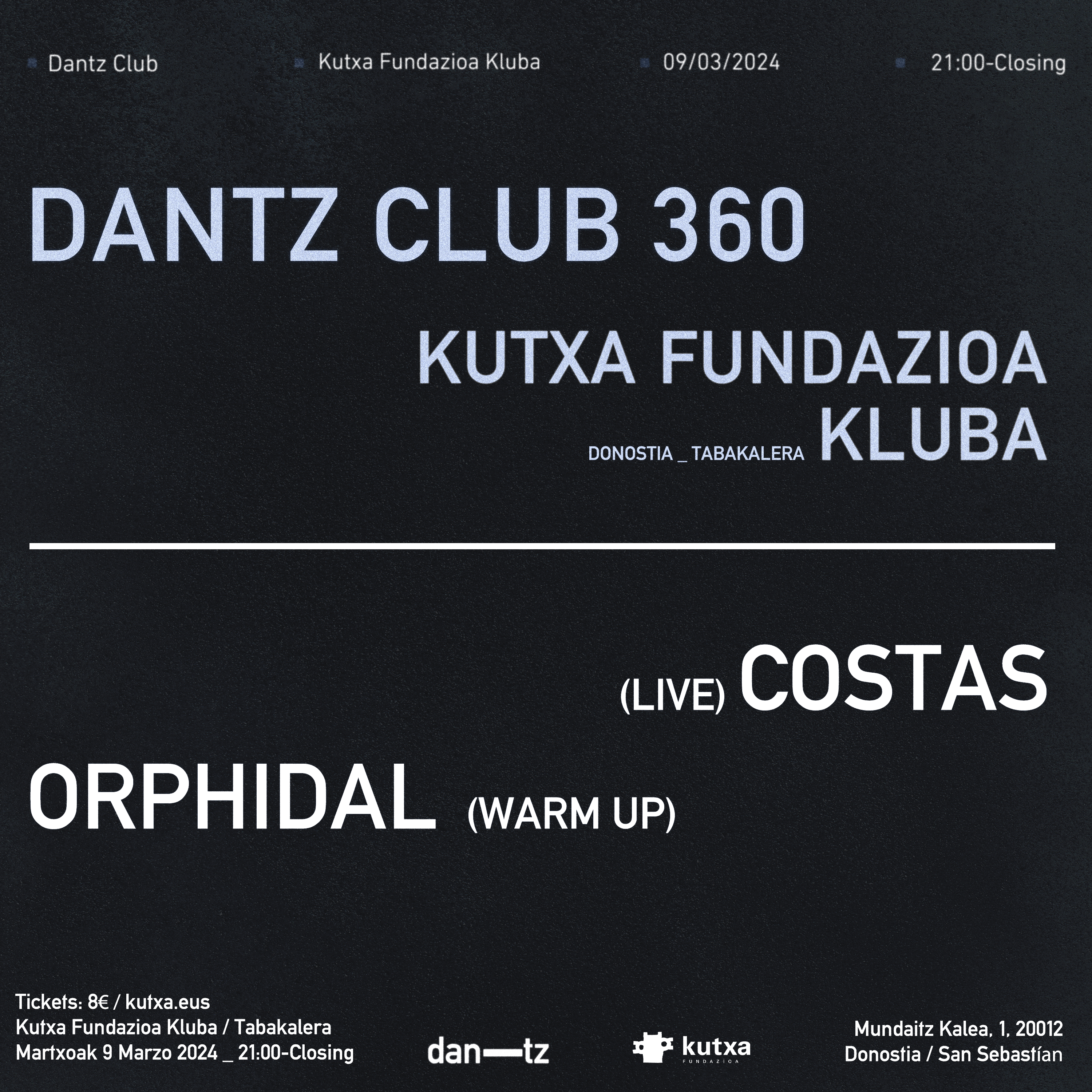 Dantz Club 360 - Página frontal