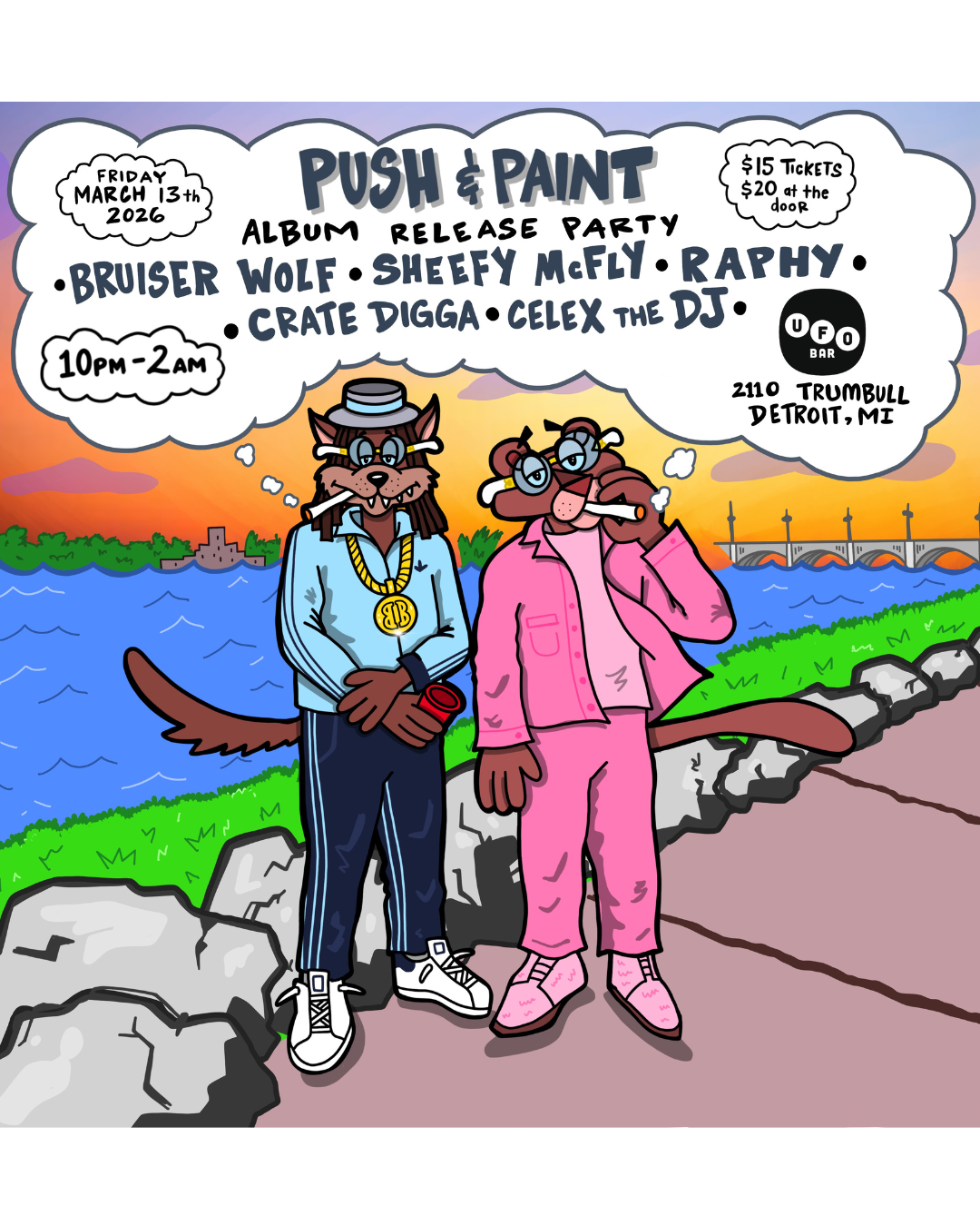 PUSH & PAINT ALBUM RELEASE PARTY at UFO Bar, Detroit