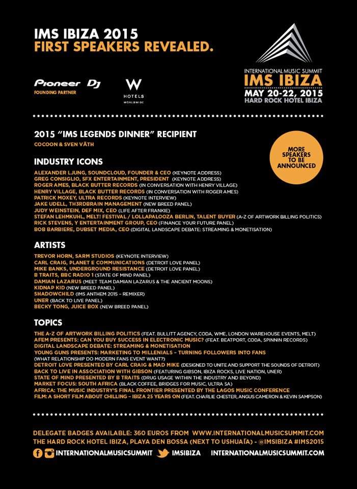 IMS Ibiza 2015 - フライヤー表
