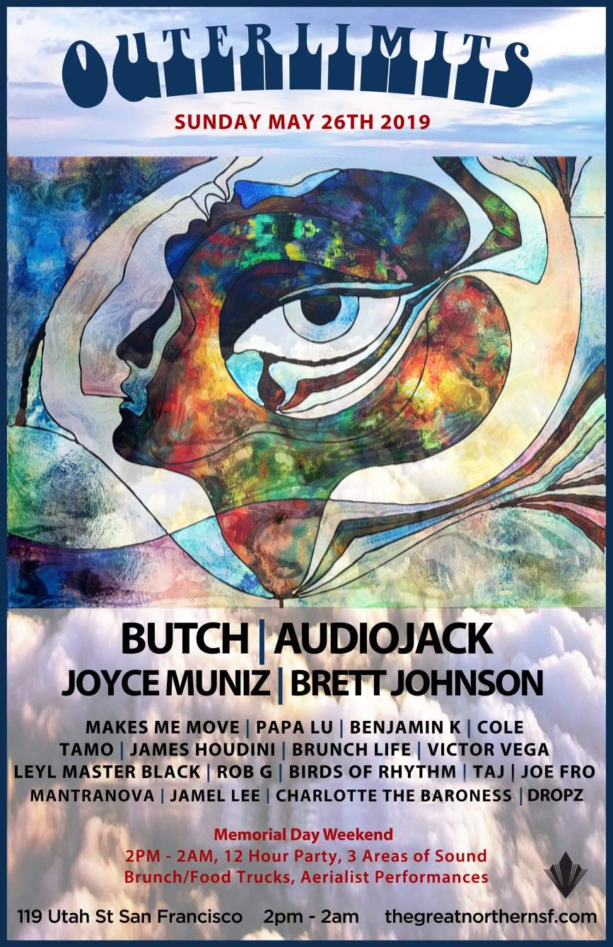 Outerlimits: Butch, Audiojack, Joyce Muniz, Brett Johnson More - フライヤー裏