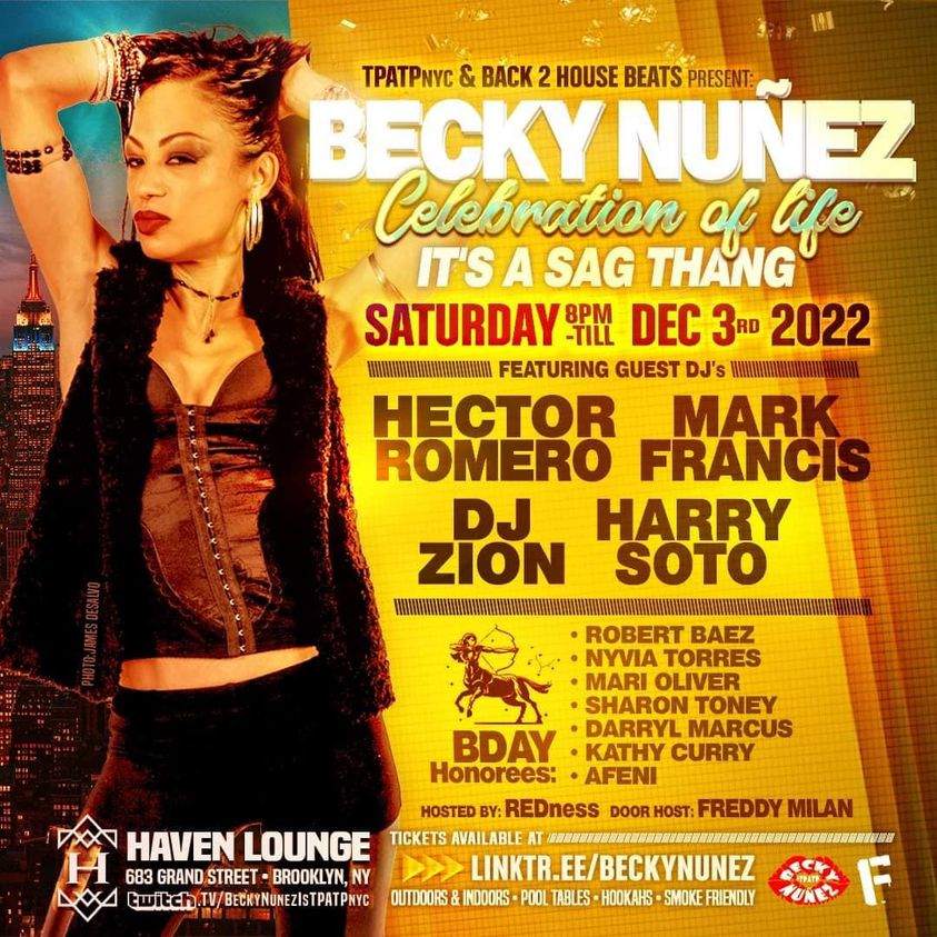 Becky Nunez Birthday w/Mark Francis, Zion, Hector Romero, Harry Soto - フライヤー表
