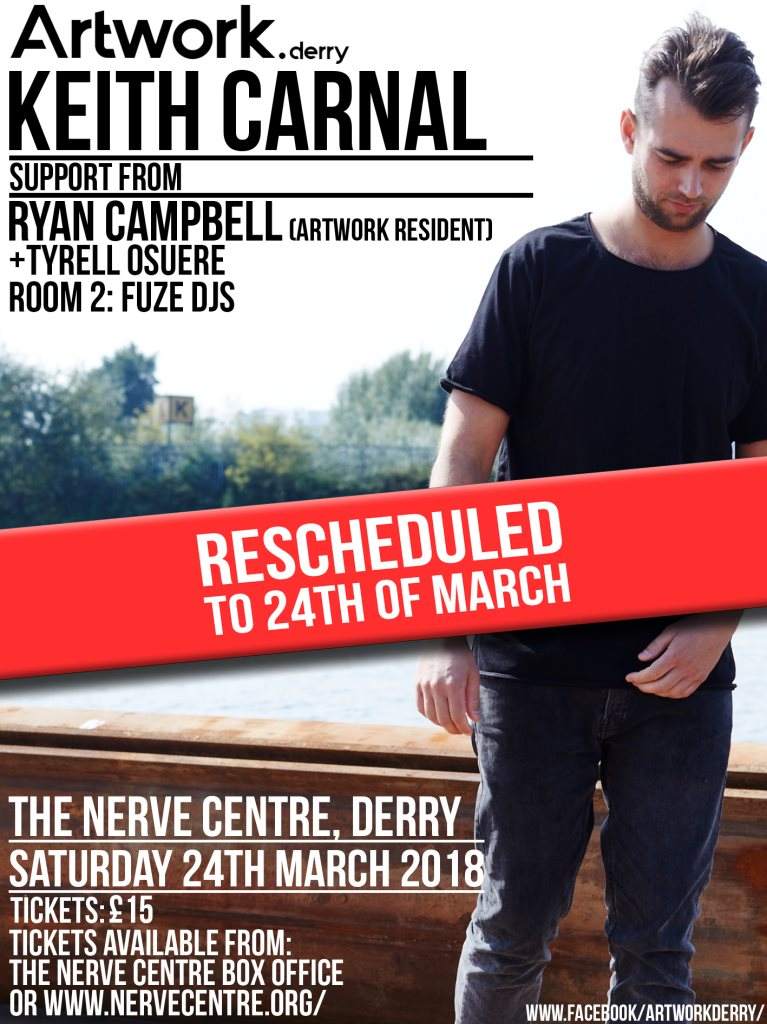 Artwork Derry presents, Keith Carnal Artwork Residents (Rescheduled Show) - Página frontal