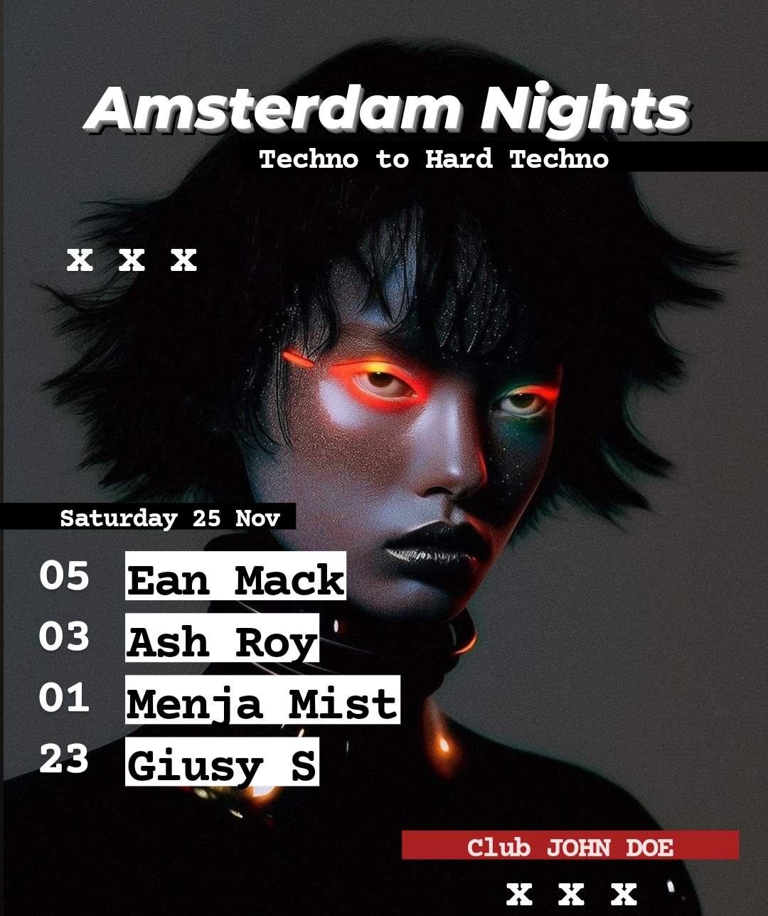 AMSTERDAM NIGHTS with Ash Roy, Ean Mack, Menja Mist & Giusy S - Página frontal