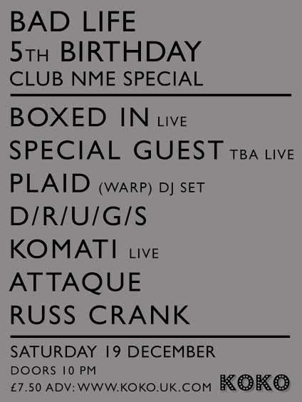 Bad Life 5th Birthday Club NME Special - フライヤー表
