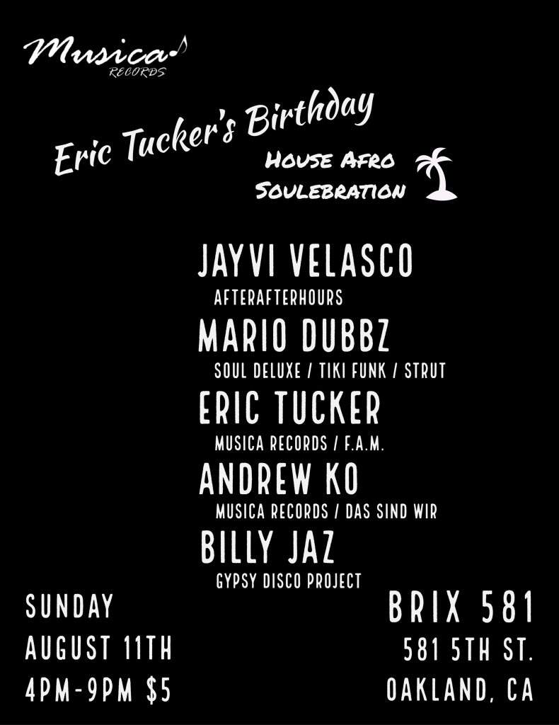 Musica Records Eric Tucker's Birthday Soulebration - フライヤー表