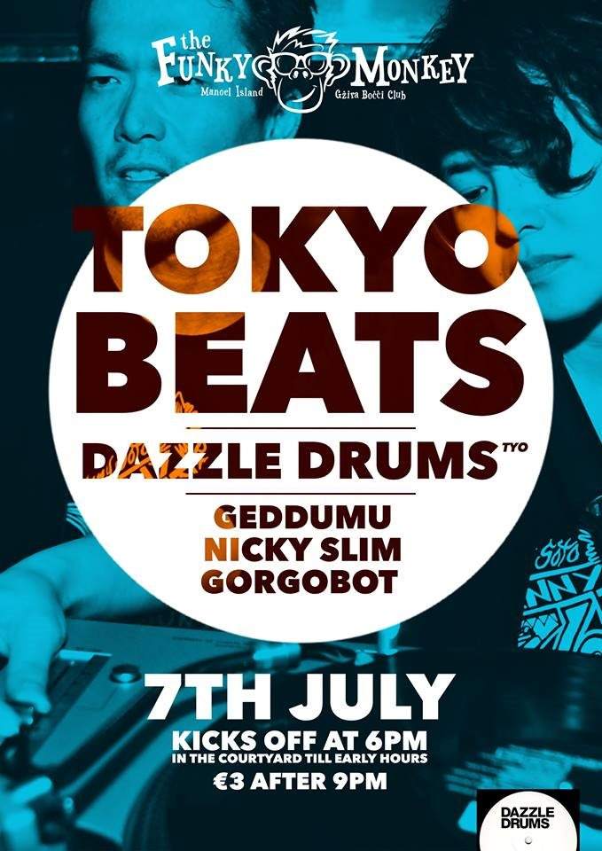Tokyo Beats with Dazzle Drums - フライヤー表