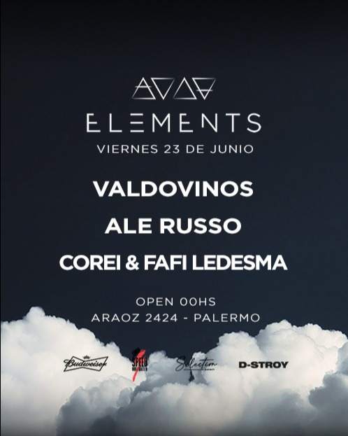 Valdovinos & More Artist - Elements, Palermo - フライヤー表