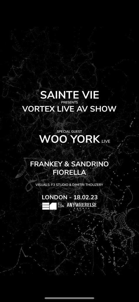 Sainte Vie - Woo York - Frankey & Sandrino - Fiorella / VORTEX AV SHOW - Página frontal