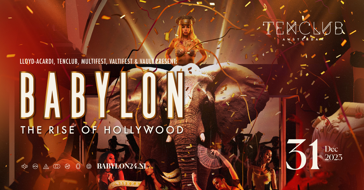 LLOYD-ACARDI, TENCLUB & VAULT PRESENT Babylon – The Rise of Hollywood - フライヤー表