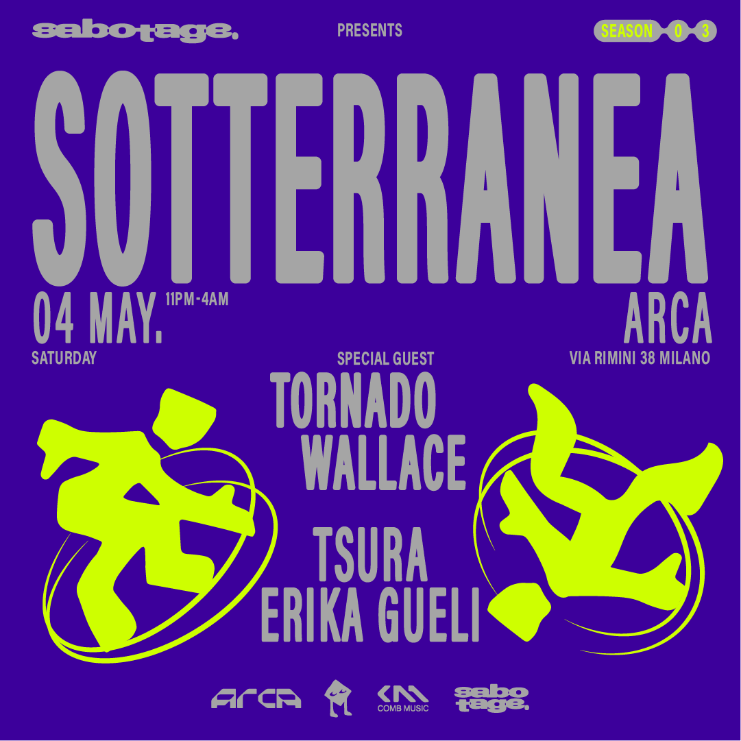 SOTTERRANEA & Arca present Tornado Wallace - フライヤー表
