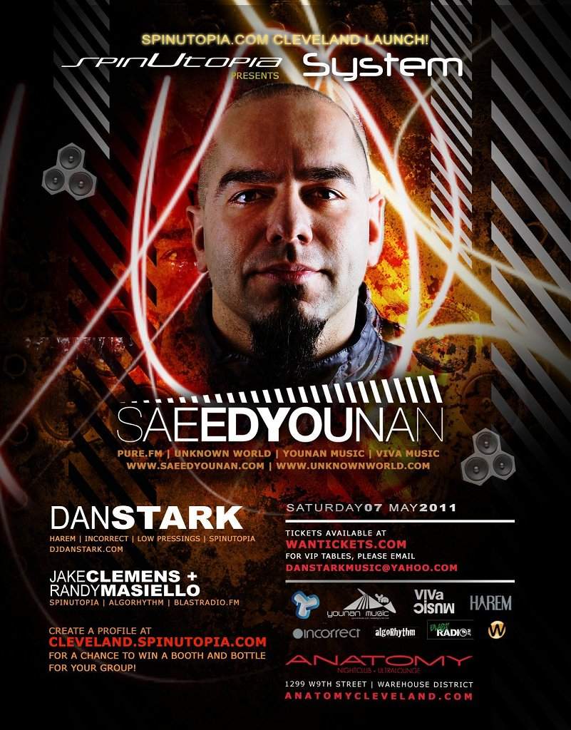 System & Spinutopia Cleveland present Saeed Younan - フライヤー表