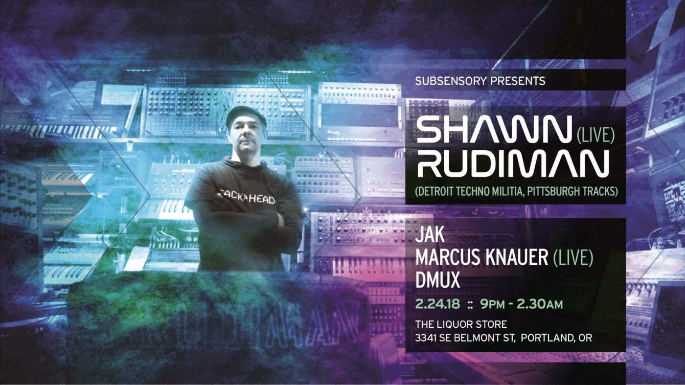 SubSensory presents: Shawn Rudiman (Live) - Página frontal