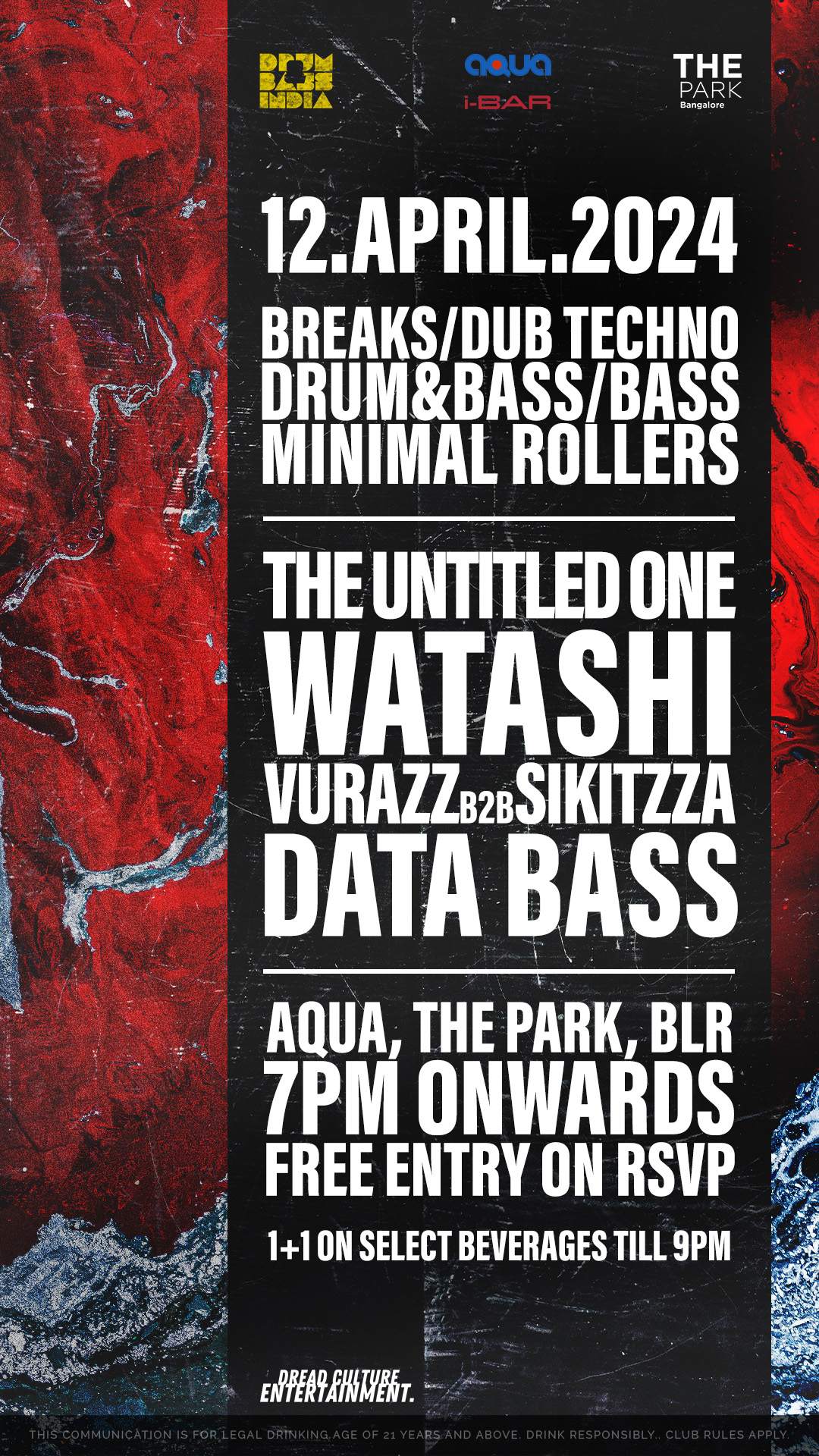 DnBIndia presents The Untitled One, Watashi, Vurazz, Sikitzza & Data Bass at AQUA, The Park - Página frontal