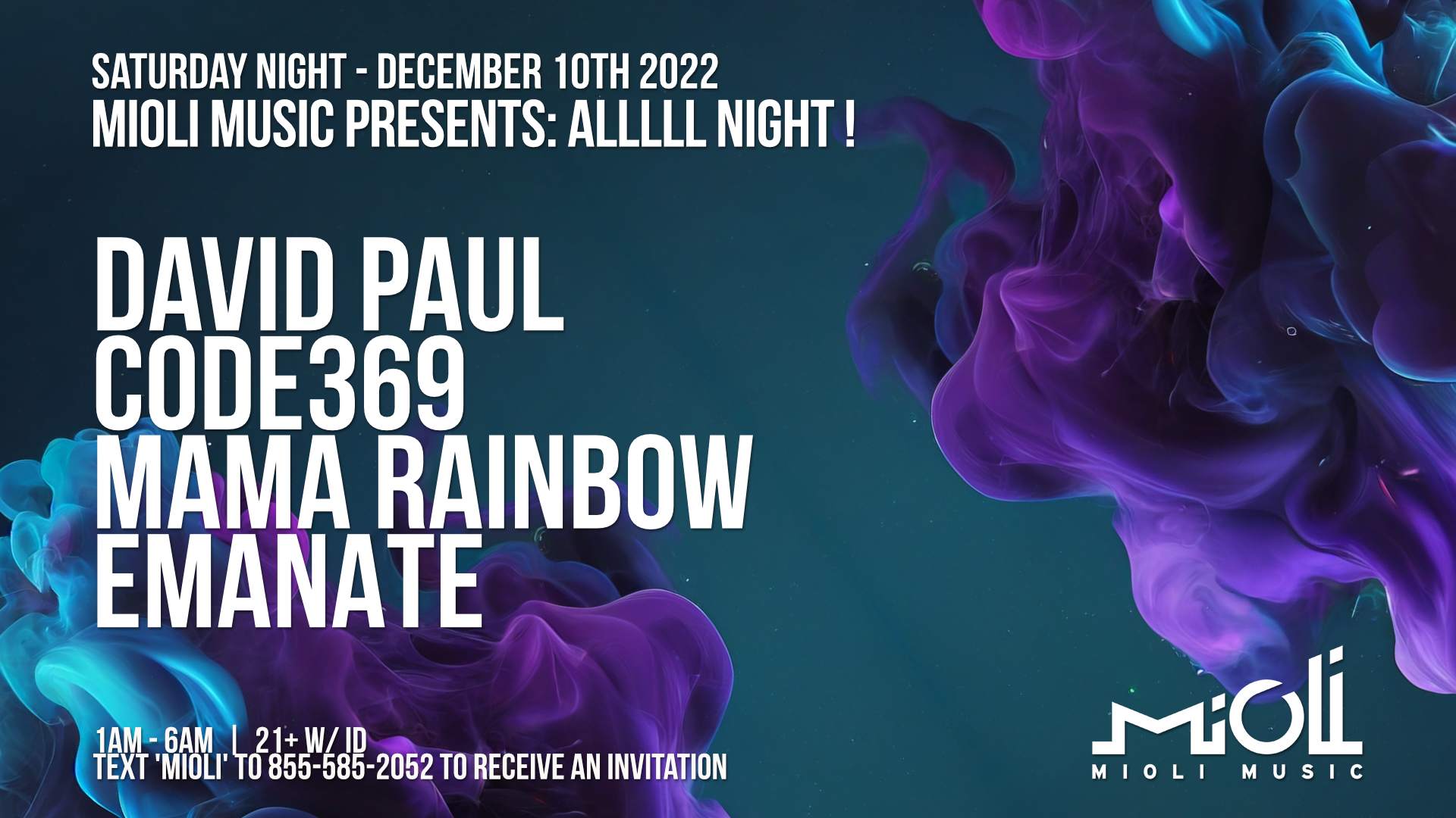 Mioli Music presents: All Night at TBA - The Line Hotel, San Francisco ...