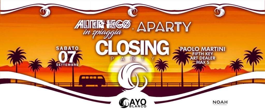 Alter EGO in Spiaggia with Aparty Closing - フライヤー表