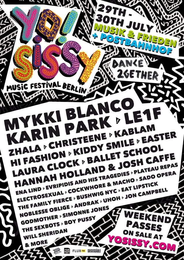 YO! Sissy Music Festival Berlin 2016 - フライヤー表