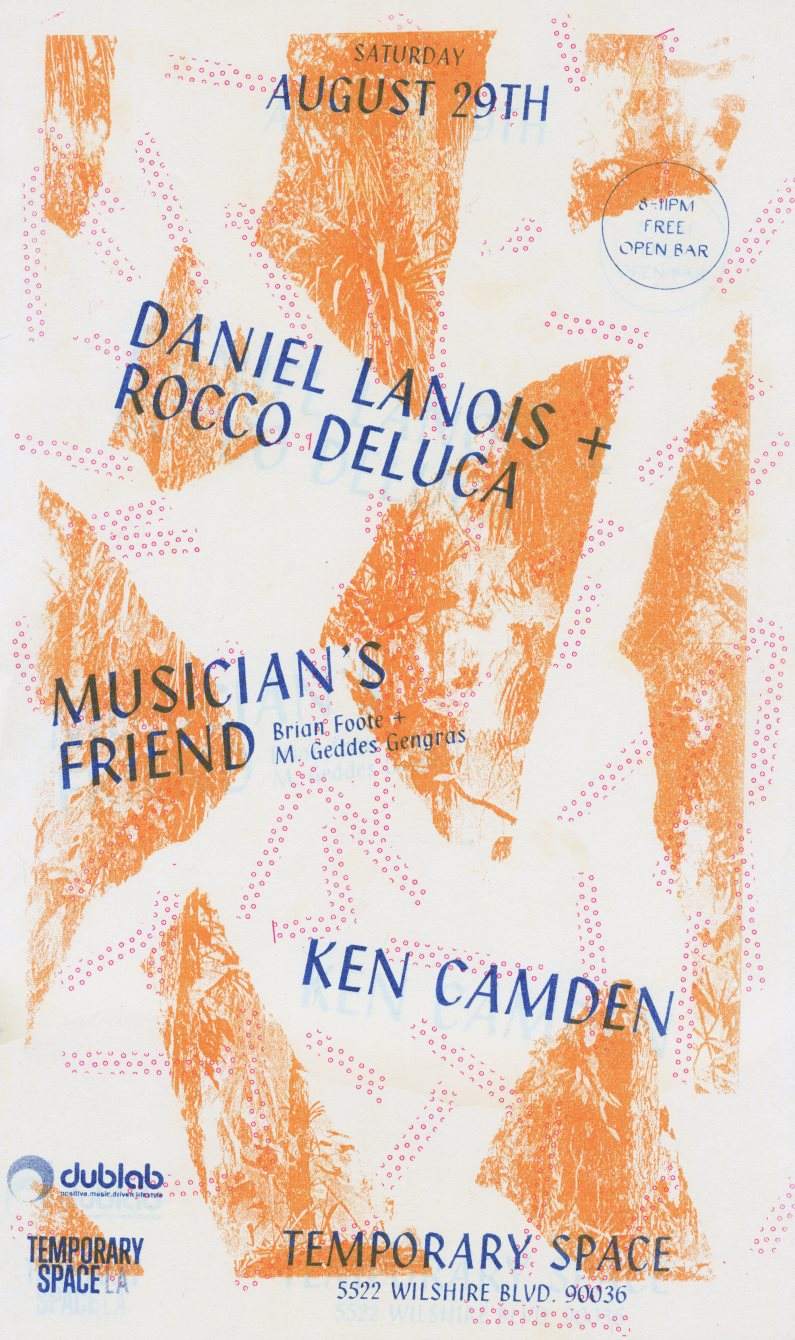 Daniel Lanois & Rocco Deluca, Musician's Friend, Ken Camden - Página frontal