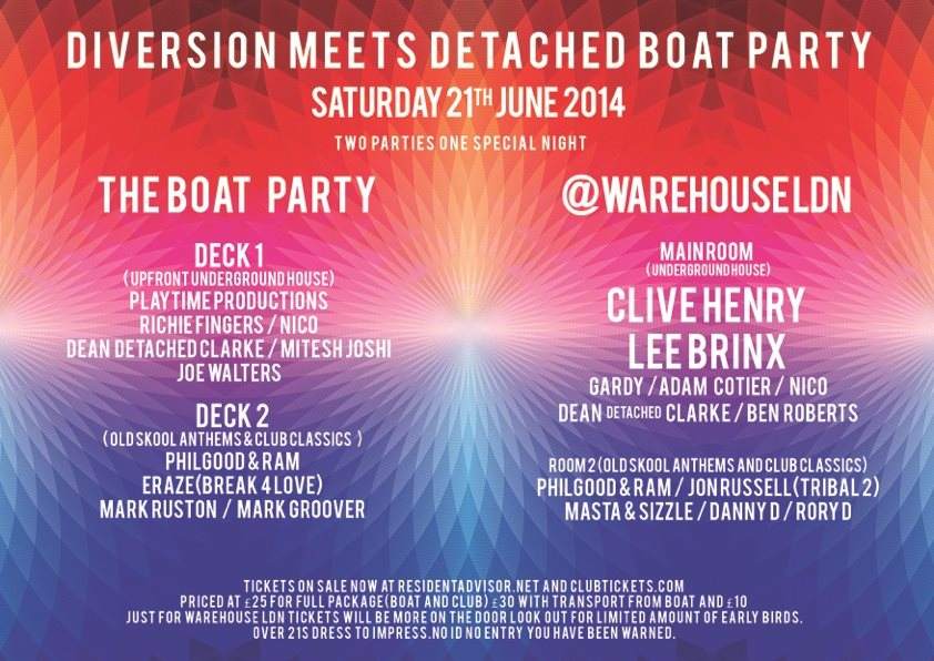 Diversion Meets Detached Boat Party and After Party with Clive Henry & Lee Brinx - Página trasera