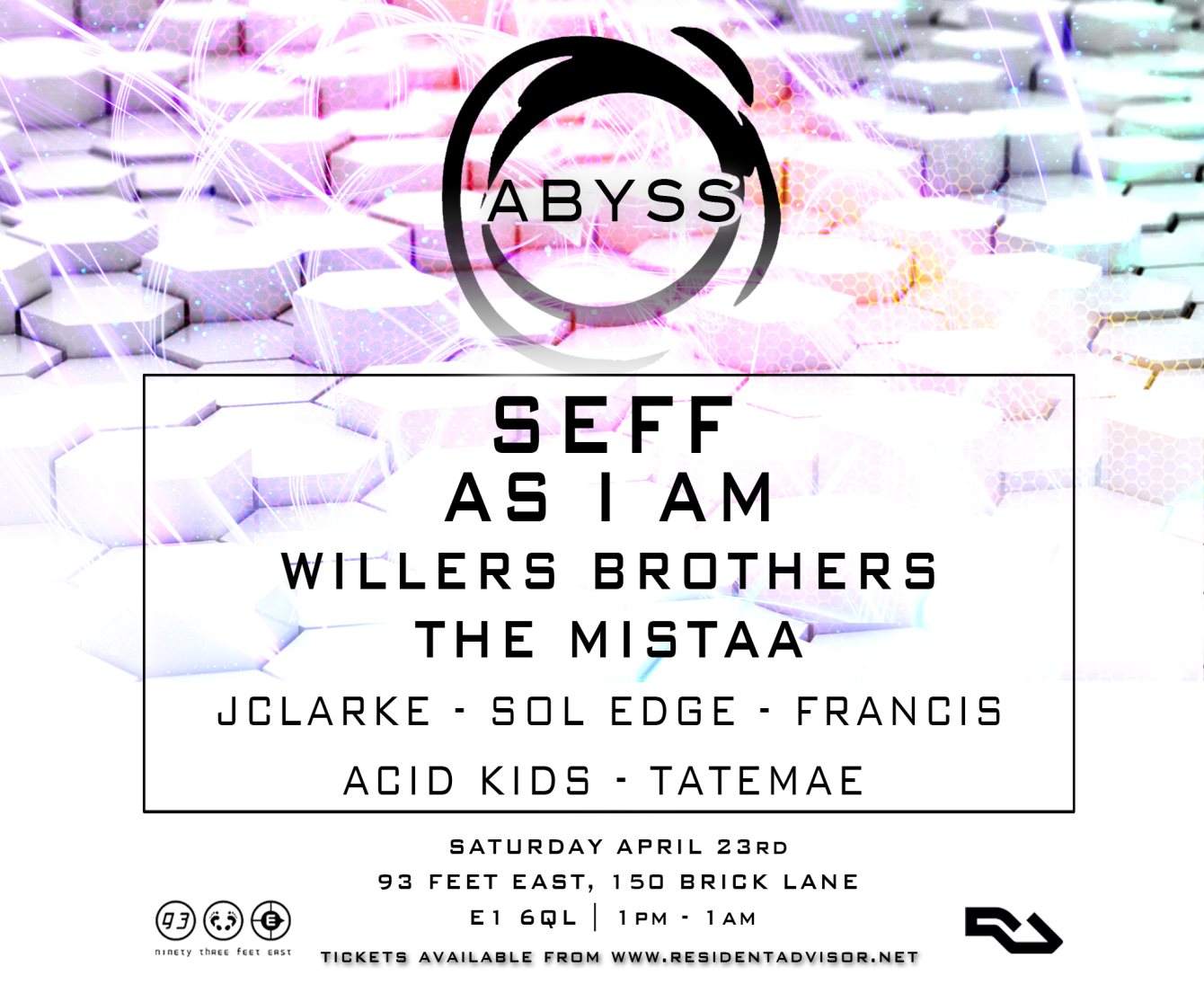 Abyss: Day/Night Party - Seff, AS I AM, Willers Brothers - Página frontal