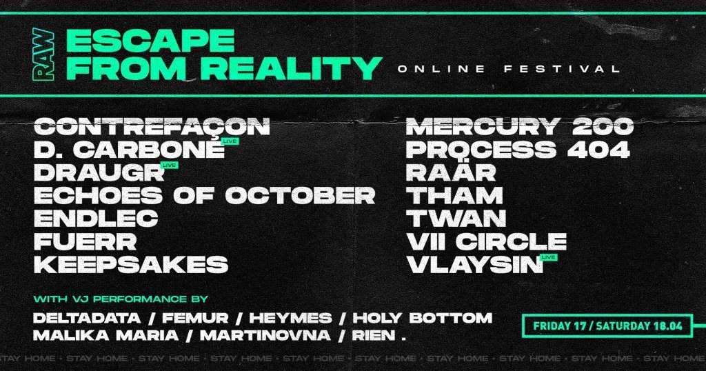 RAW Escape From Reality - Online Festival - Página frontal