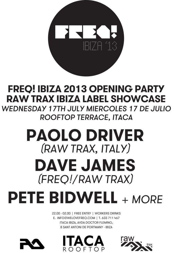 FREQ! Ibiza Opening Party Raw Trax Label Showcase - Página frontal