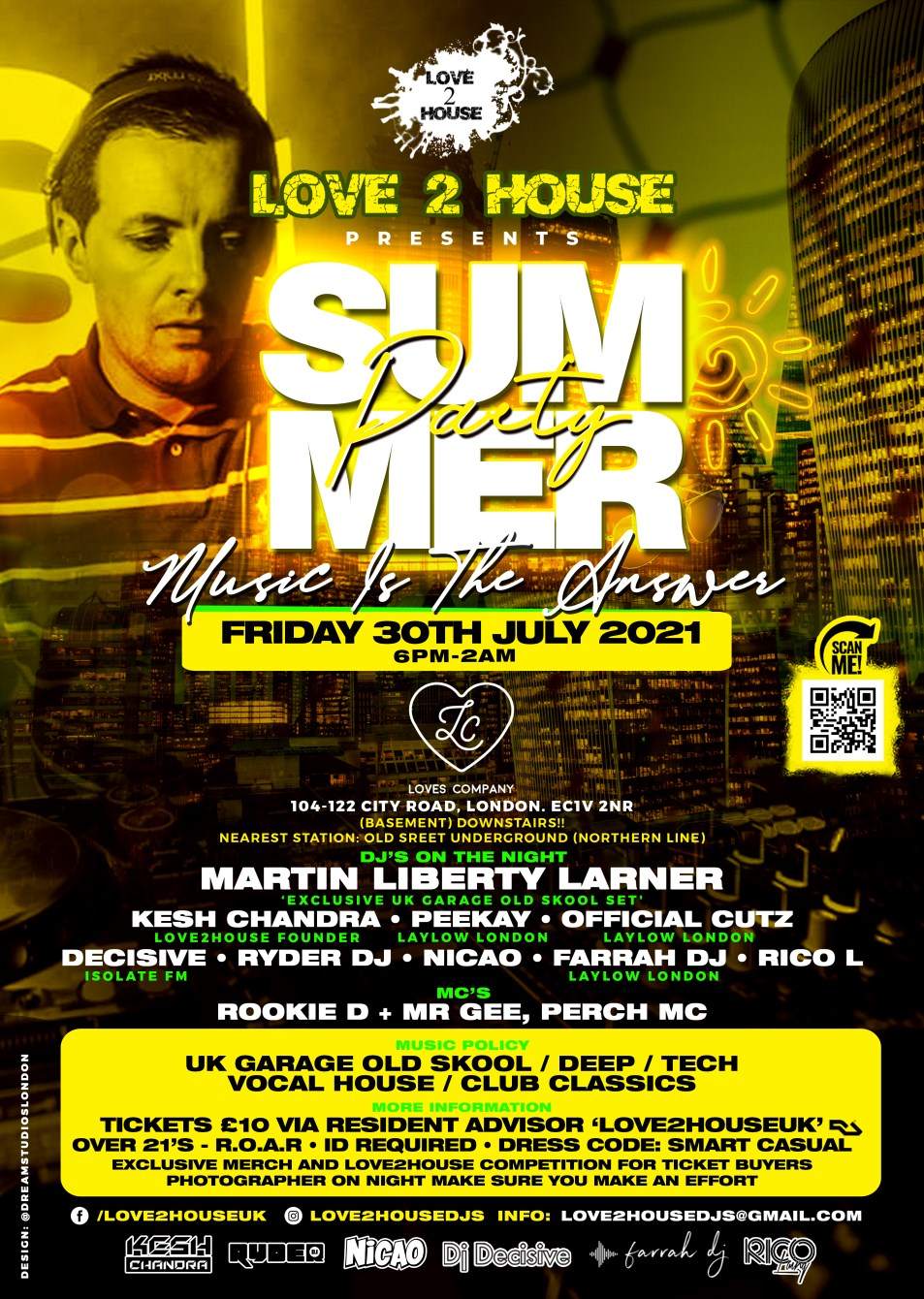 Love2house presents Summer Party - Music Is The Answer - フライヤー表