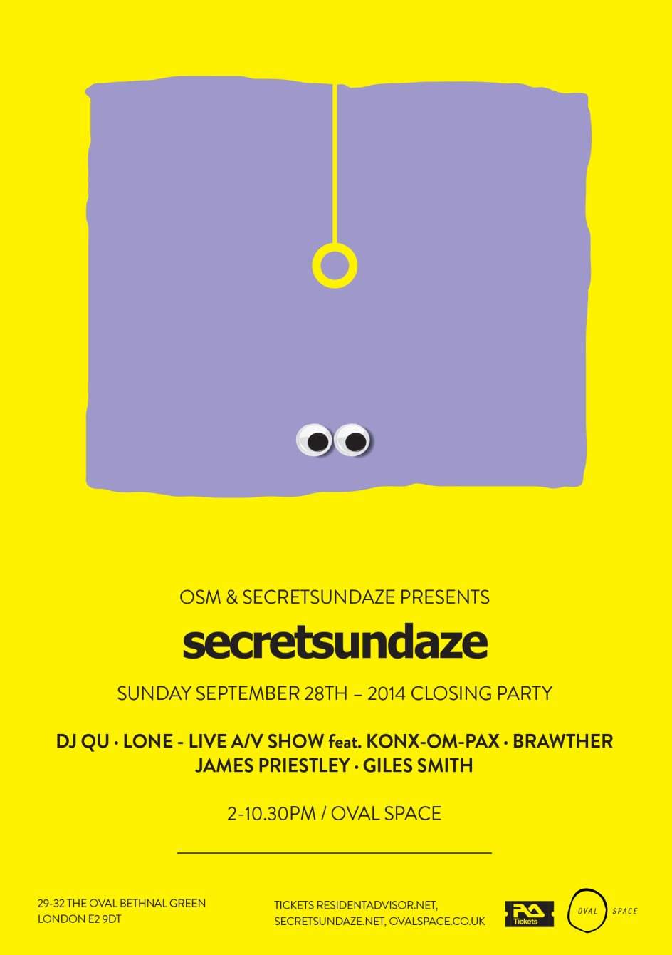 OSM & Secretsundaze - Secretsundaze Closing Party: DJ Qu, Lone - Live A/V Show & Brawther - Página frontal
