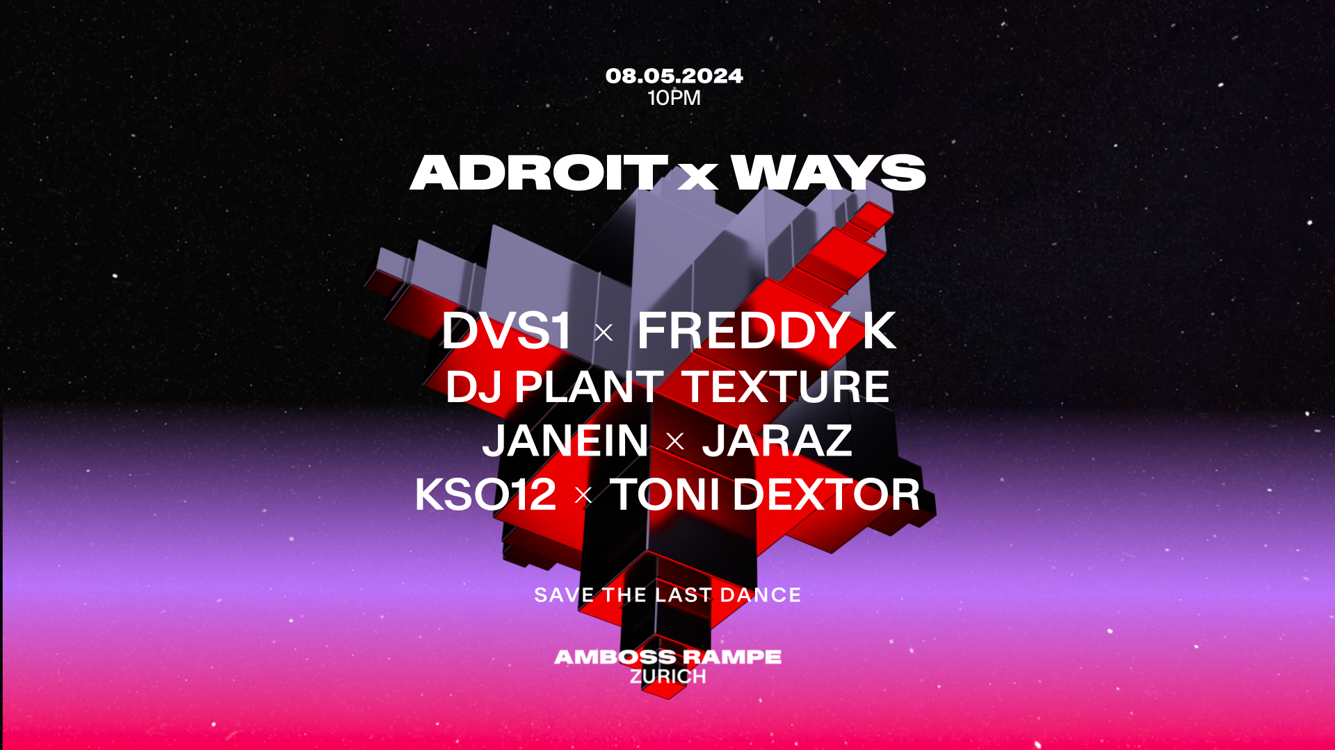Adroit x Ways with DVS1 & Freddy K - フライヤー表