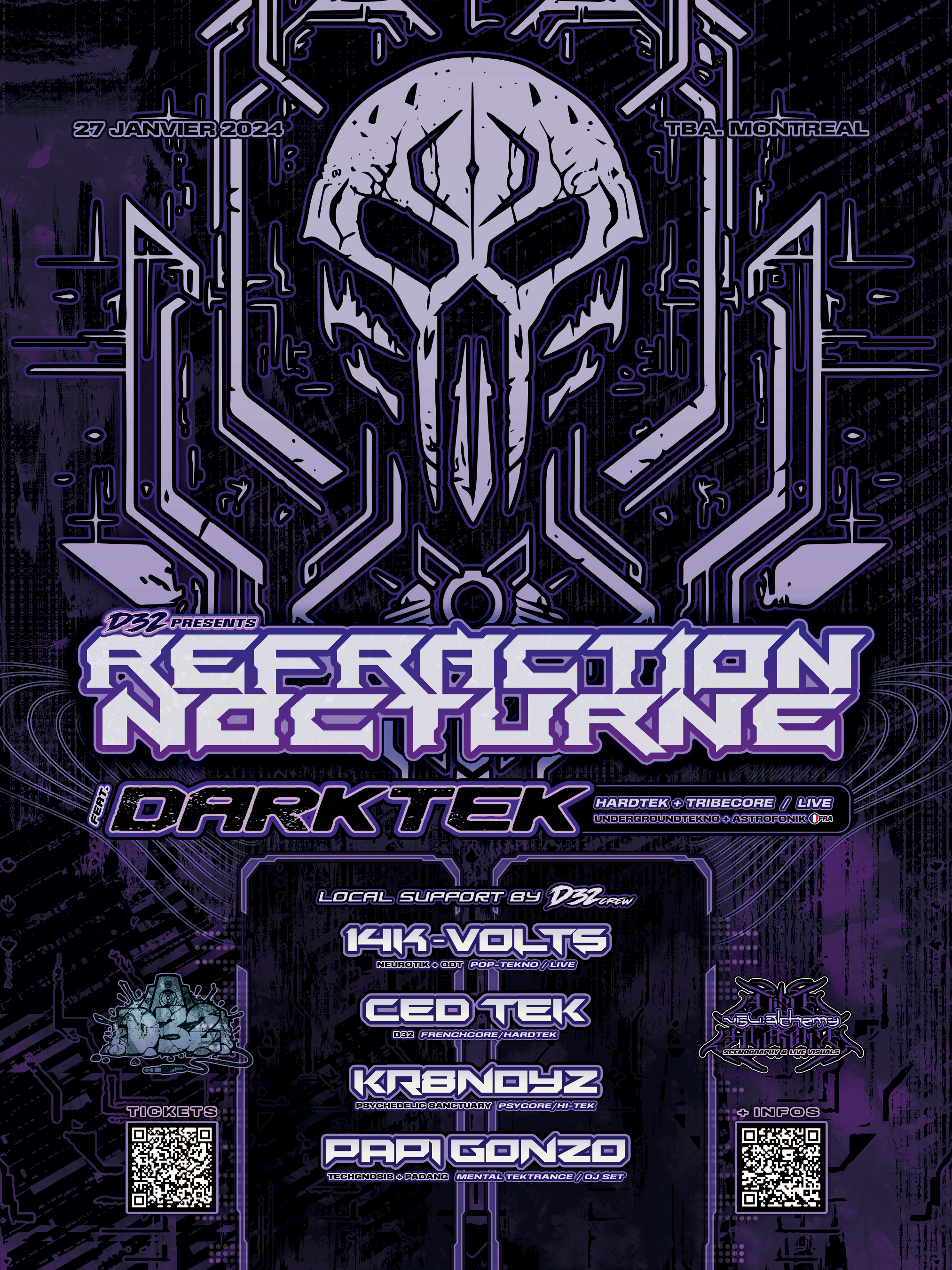 Réfraction Nocturne feat. Darktek [FR] - フライヤー表