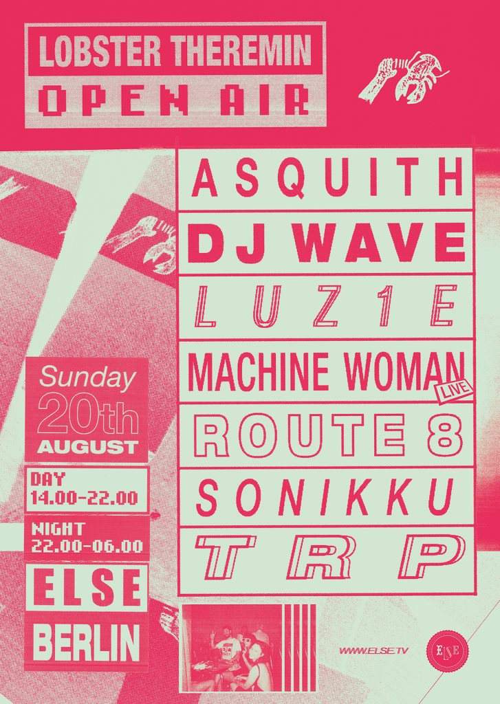 Lobster Theremin Open Air /w. Asquith, DJ Wave, Luz1e & More - Página frontal