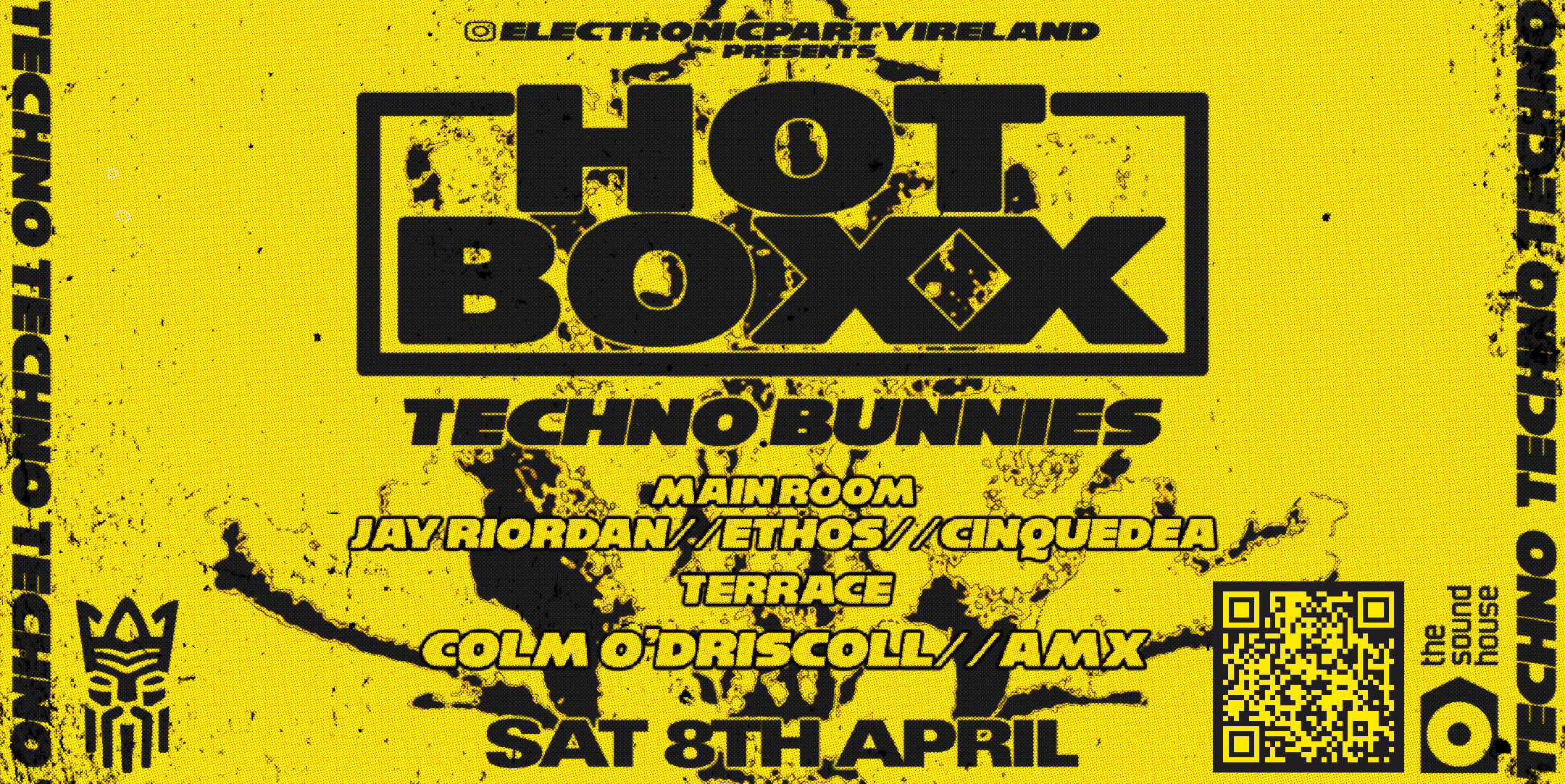 Electronic Party Ireland: HOTBOXX - Techno Bunnies - フライヤー裏
