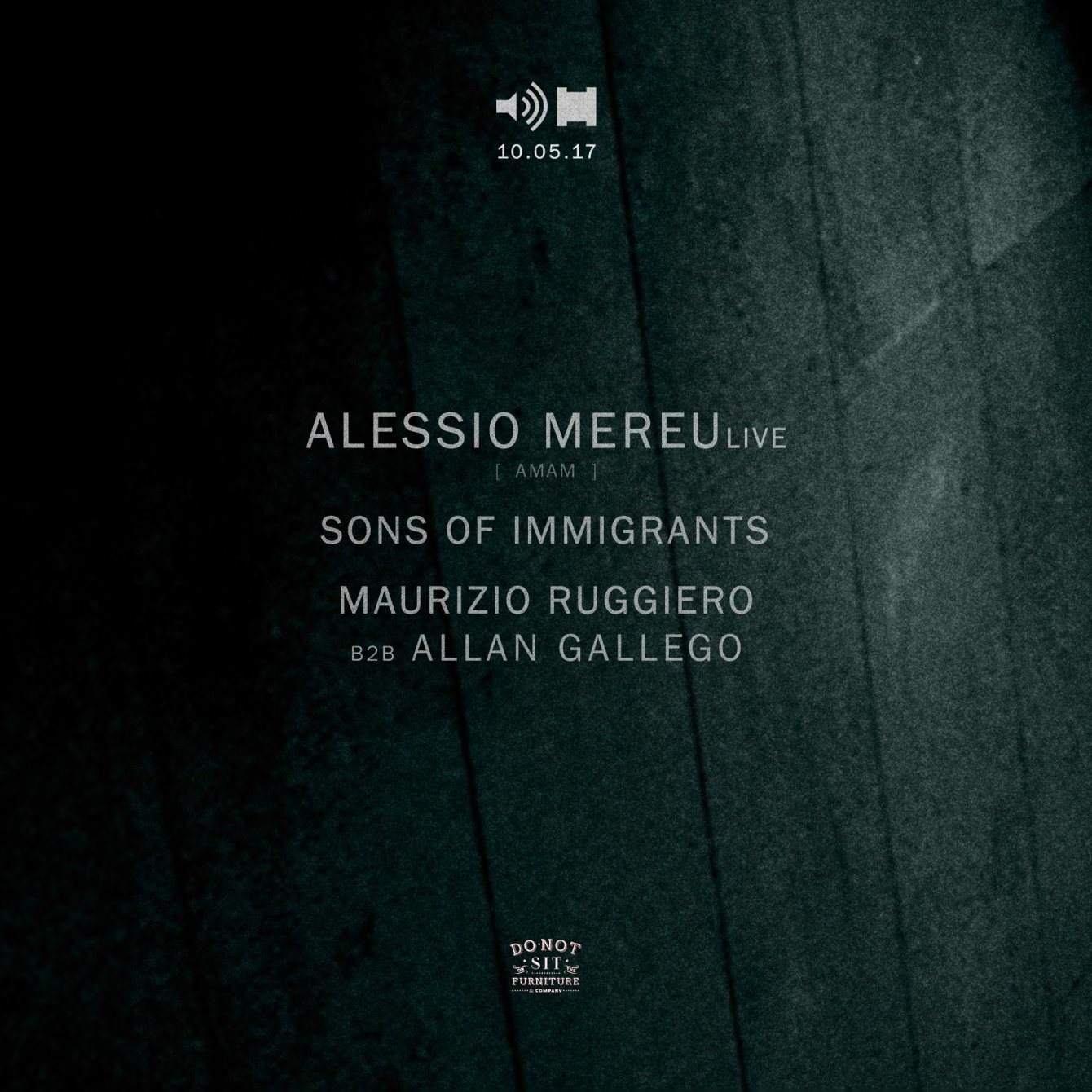 Alessio Mereu by Un_mute & Hideout - フライヤー表