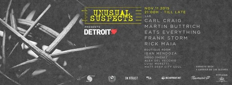 Unusual Suspects with Carl Craig, Martin Buttrich, Eats Everything, Frank Storm, Rick Maia - Página frontal
