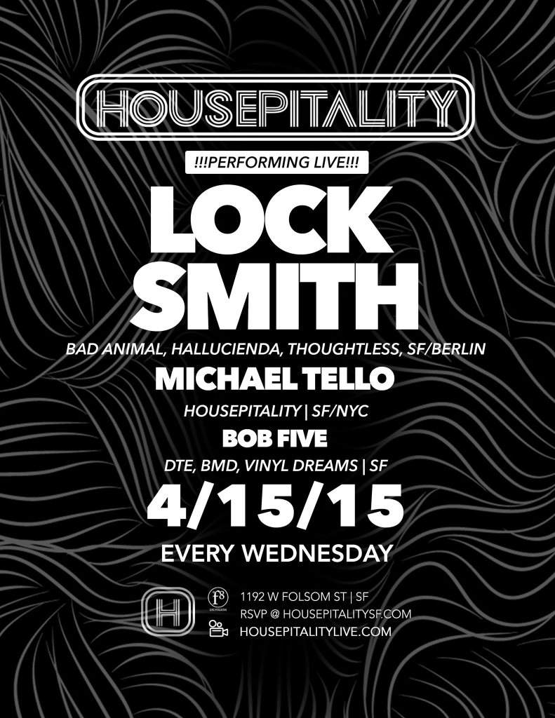 Housepitality feat. Lock Smith, Michael Tello & Bob Five - Página frontal