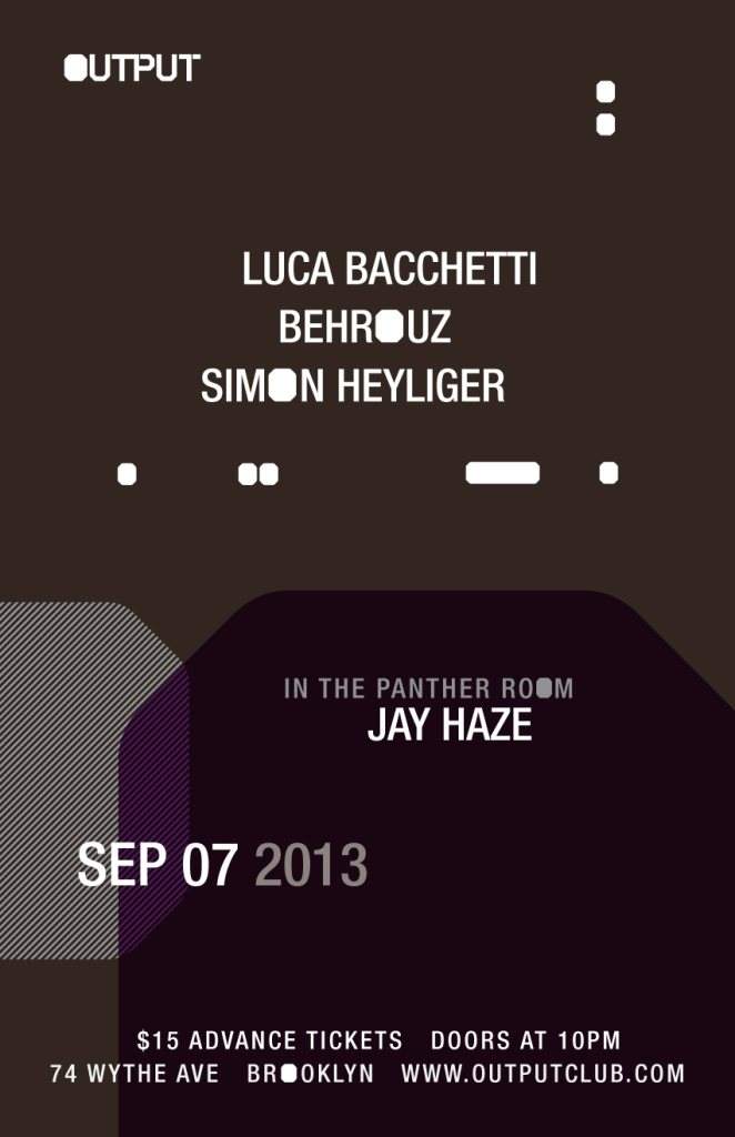 Luca Bacchetti, Behrouz, Simon Heyliger with Jay Haze - Página frontal