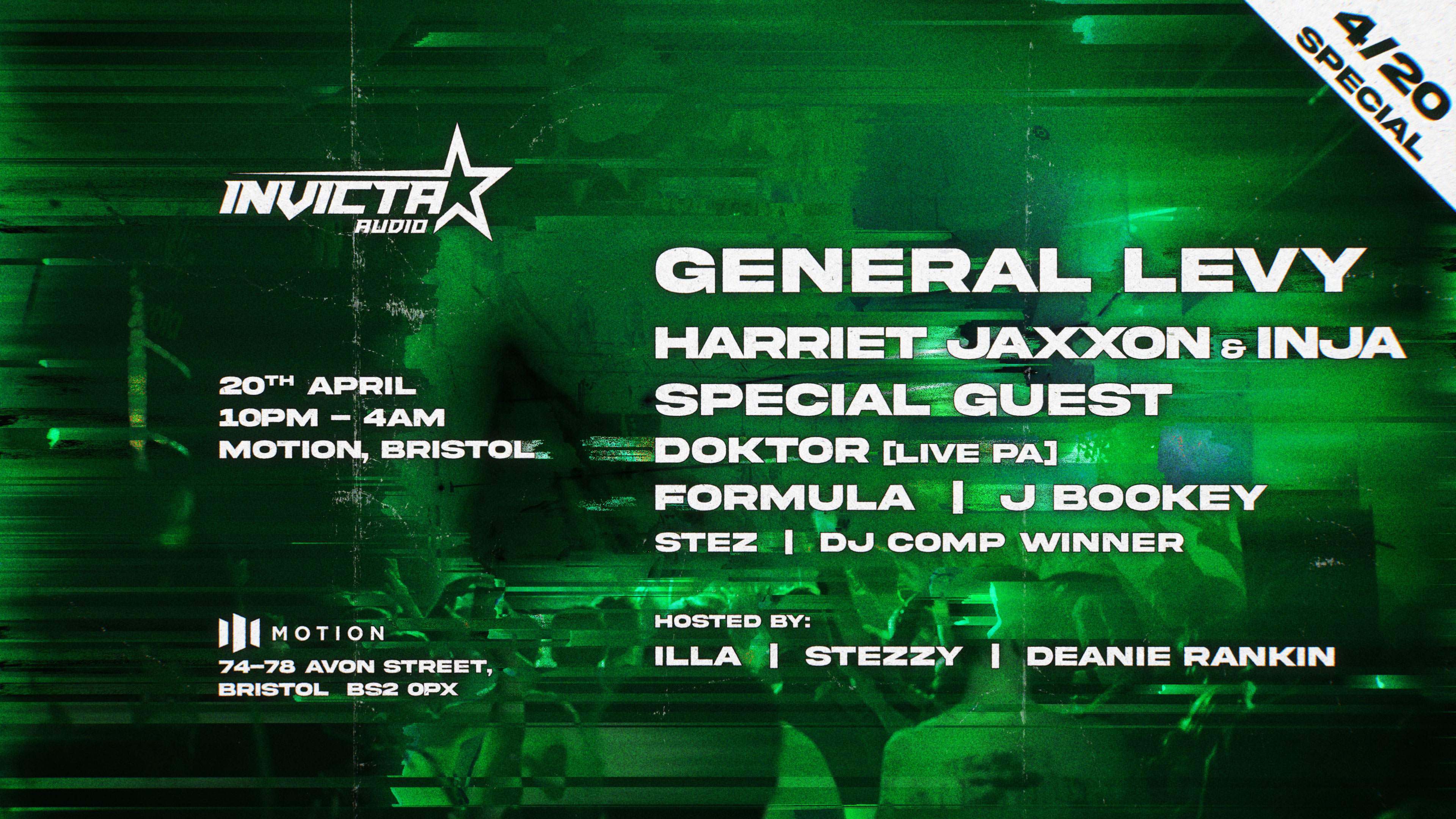 Invicta Audio 4/20 Special: General Levy, Harriet Jaxxon + more - フライヤー表