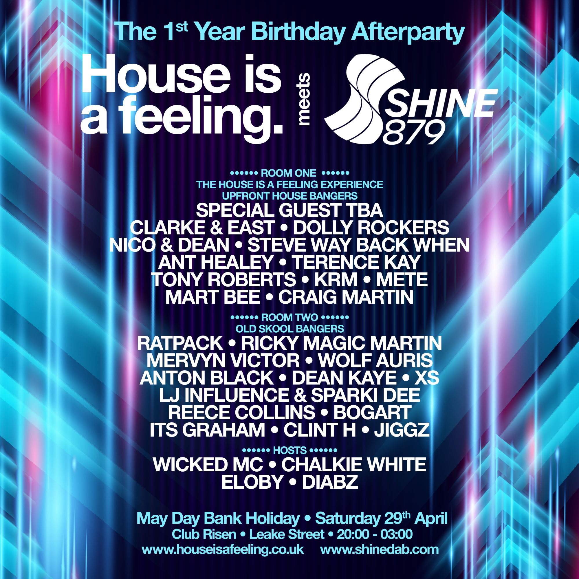 House is a feeling meets shine 879 dab 1st birthday bash boat party & after party - フライヤー裏