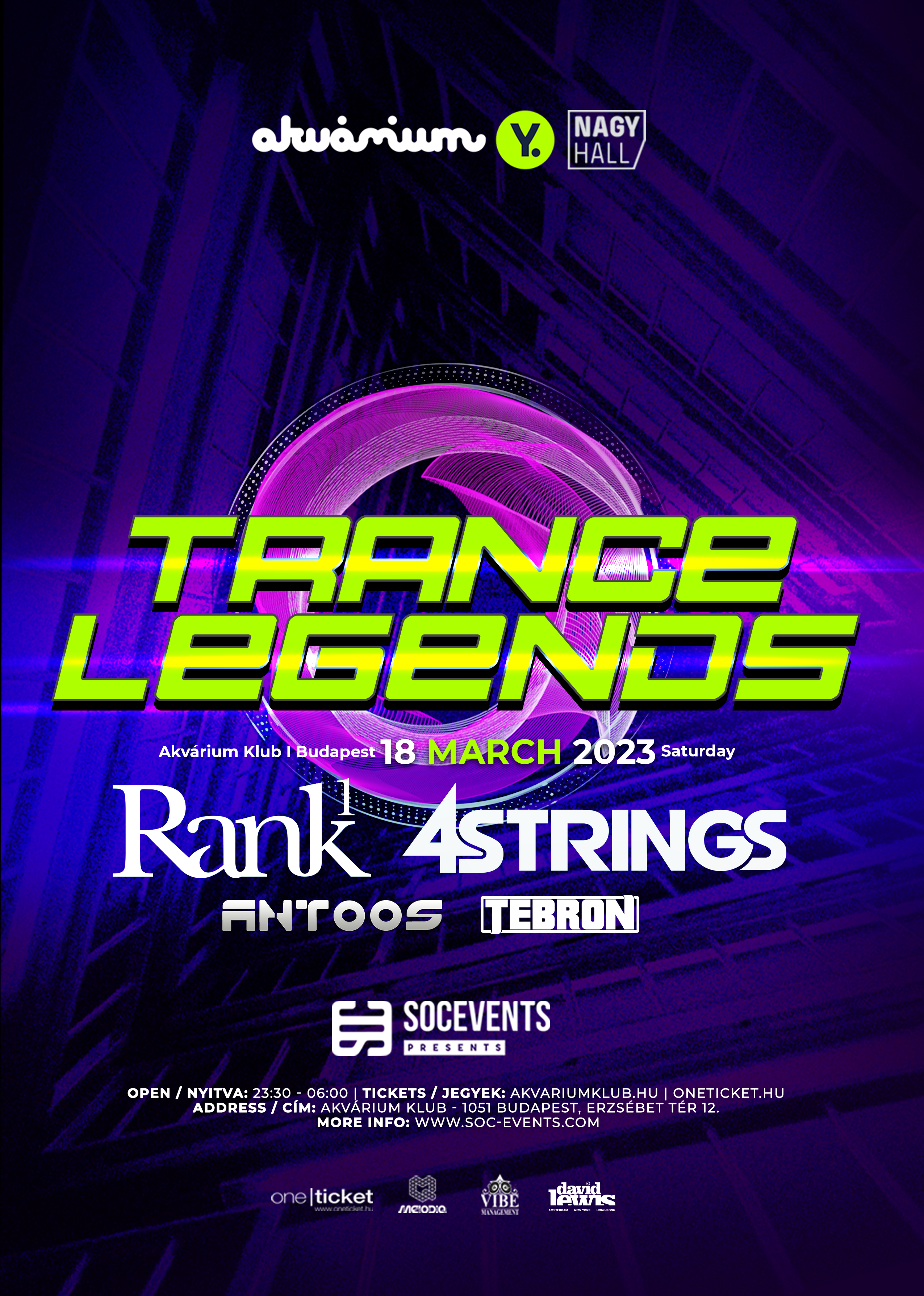 TRANCE LEGENDS Budapest with Rank 1 and 4 STRINGS - フライヤー表