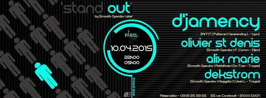 'Stand out' with D'jamency, Dekstrom aka Oxytek & Olivier St Denis - Página frontal