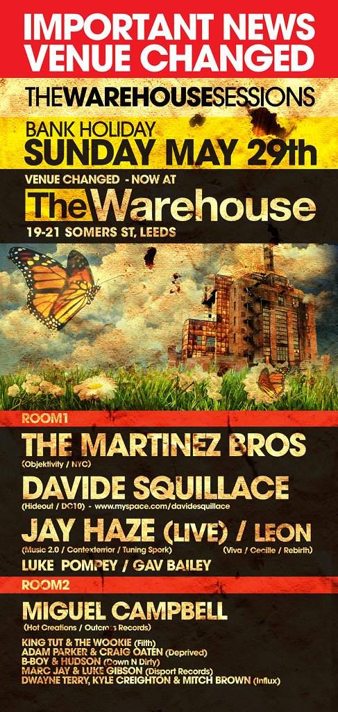 Filth presents The Warehouse Sessions - The Martinez Bros, Davide Squillace - Página frontal