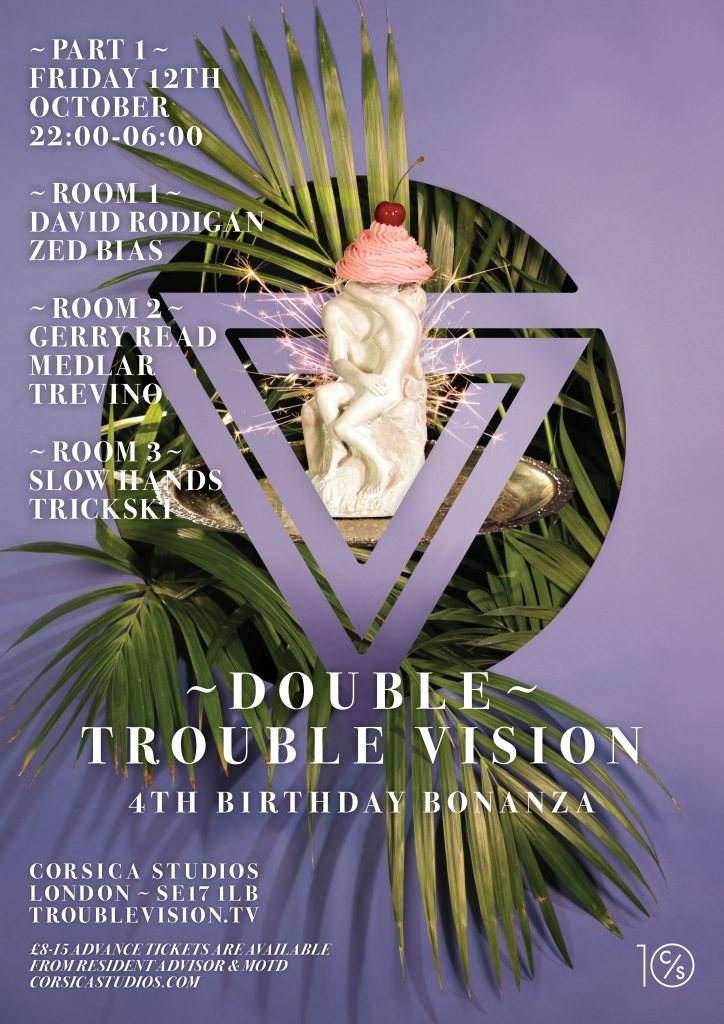 Trouble Vision 4th Birthday: Pt 1 with David Rodigan, Zed Bias, Gerry Read, Trickski - フライヤー表