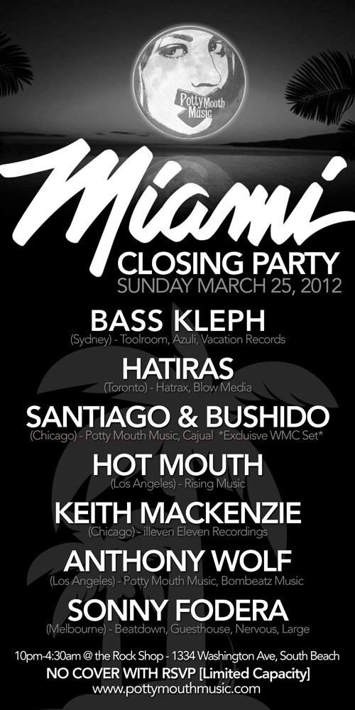 Potty Mouth Music – Wmc Miami 2012 [closing Party] - フライヤー表