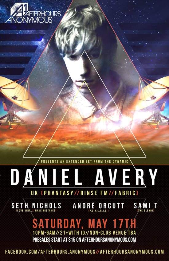 AA presents Daniel Avery - フライヤー表