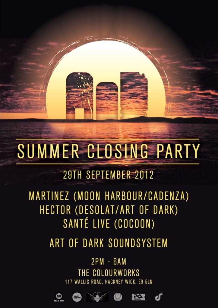 Art of Dark 'Day & Night - Summer Closing Party' Starring Martinez, Hector & Santé - Página frontal