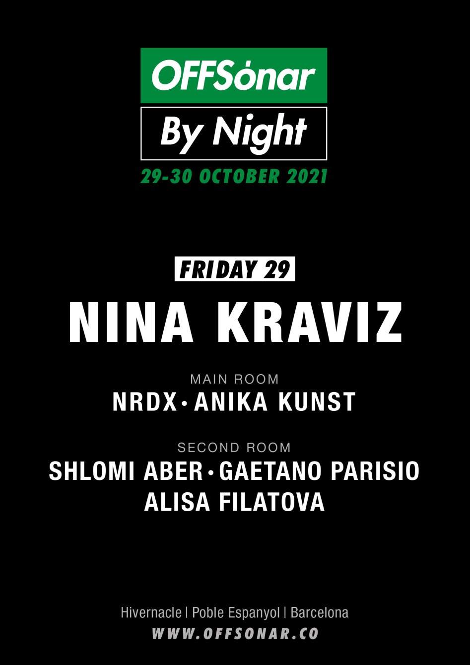 OFFSónar by Night con Nina Kraviz, Ndrx, Anika Kunst y más - フライヤー表