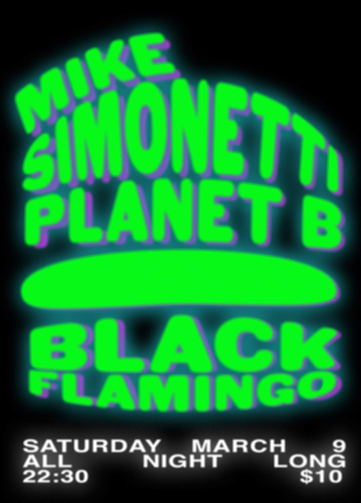 Planet B and Mike Simonetti All Night Long - フライヤー表
