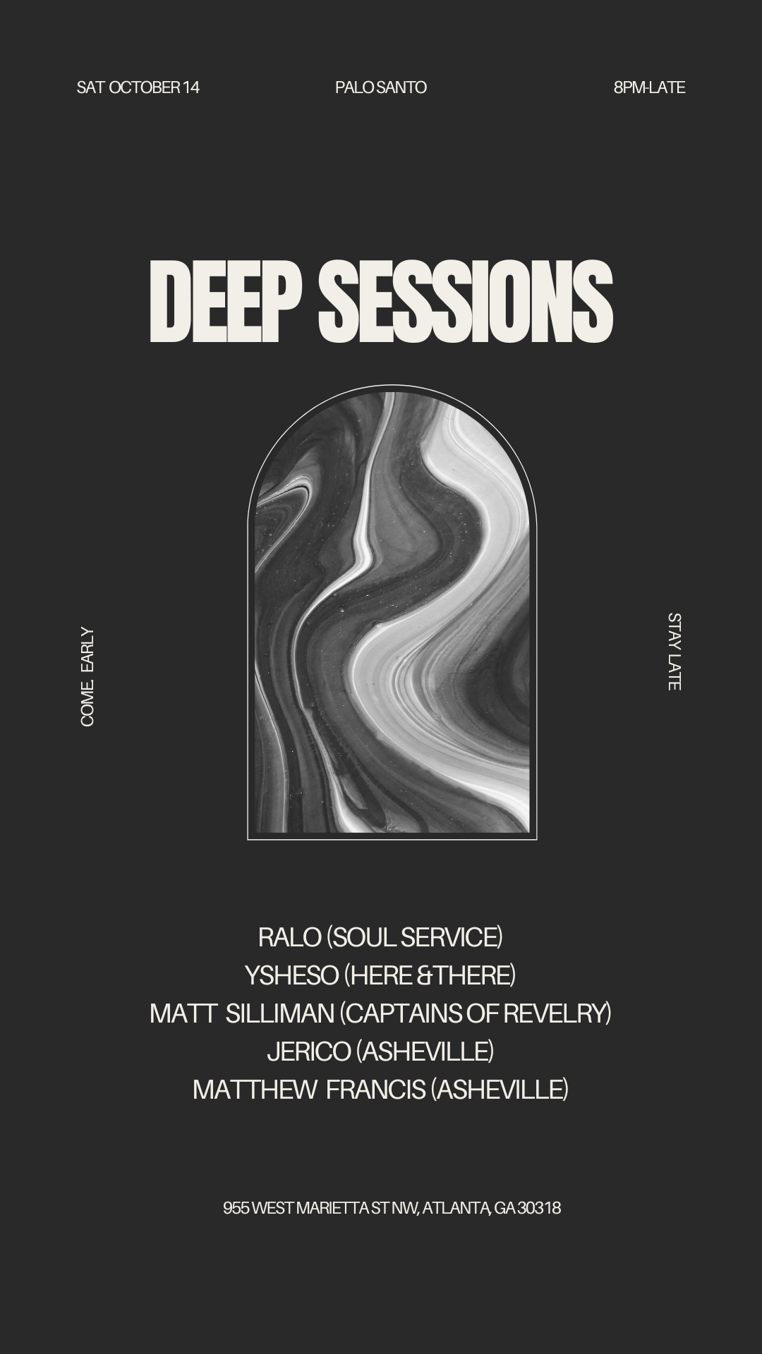 Deep Sessions at Palo Santo - Matt Silliman, Ysheso__, Ralo, Jerico & Matthew Francis - フライヤー表